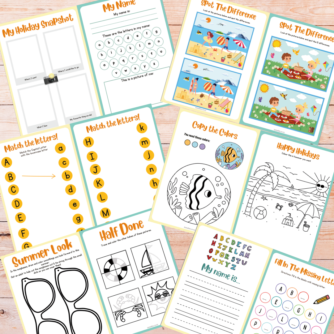 Summer Theme Busy Book/ Activity Book / Activity Sheets - Age 3-5 - Ia Studios