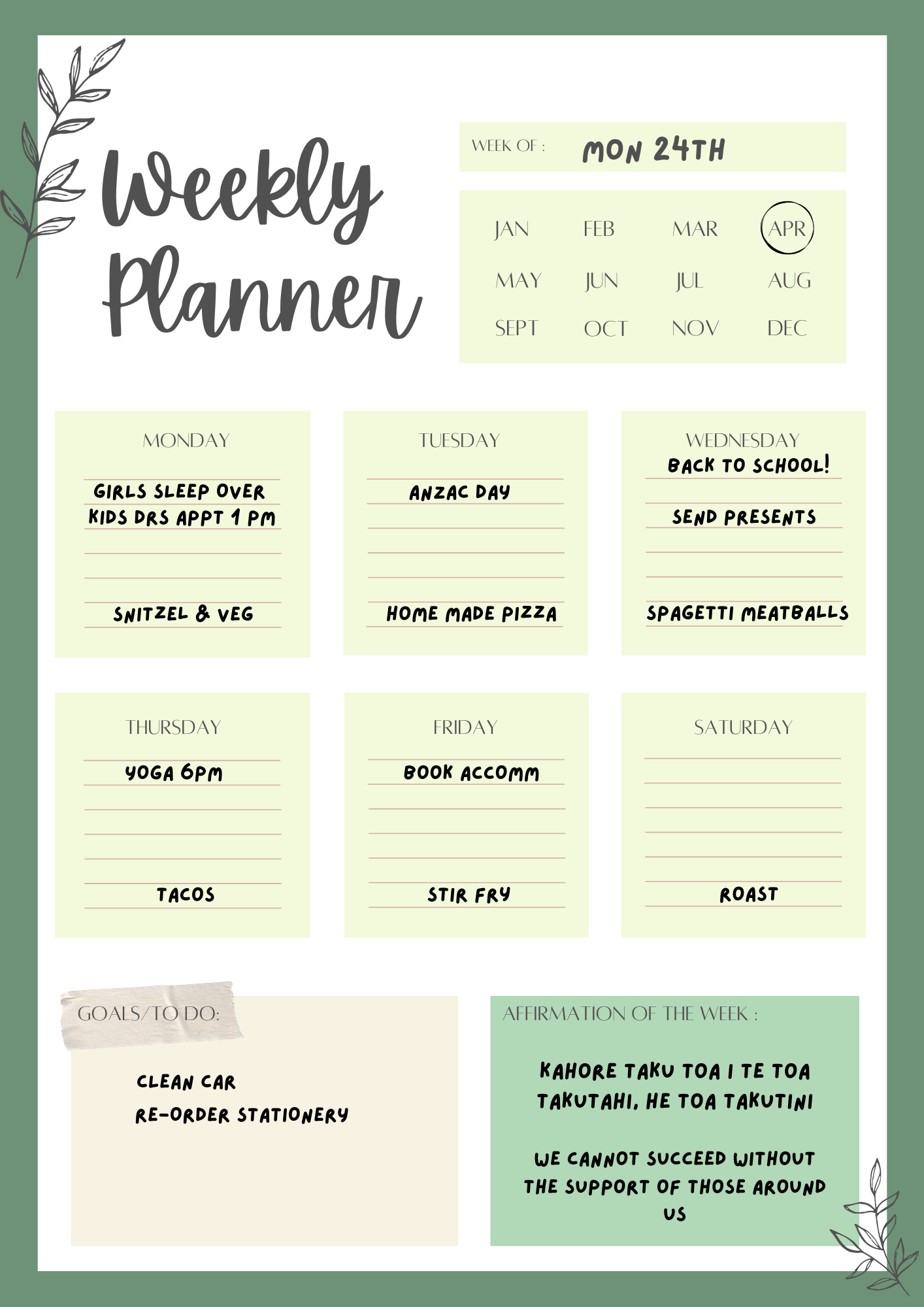 Weekly planner - Digital Planner - Ia Studios
