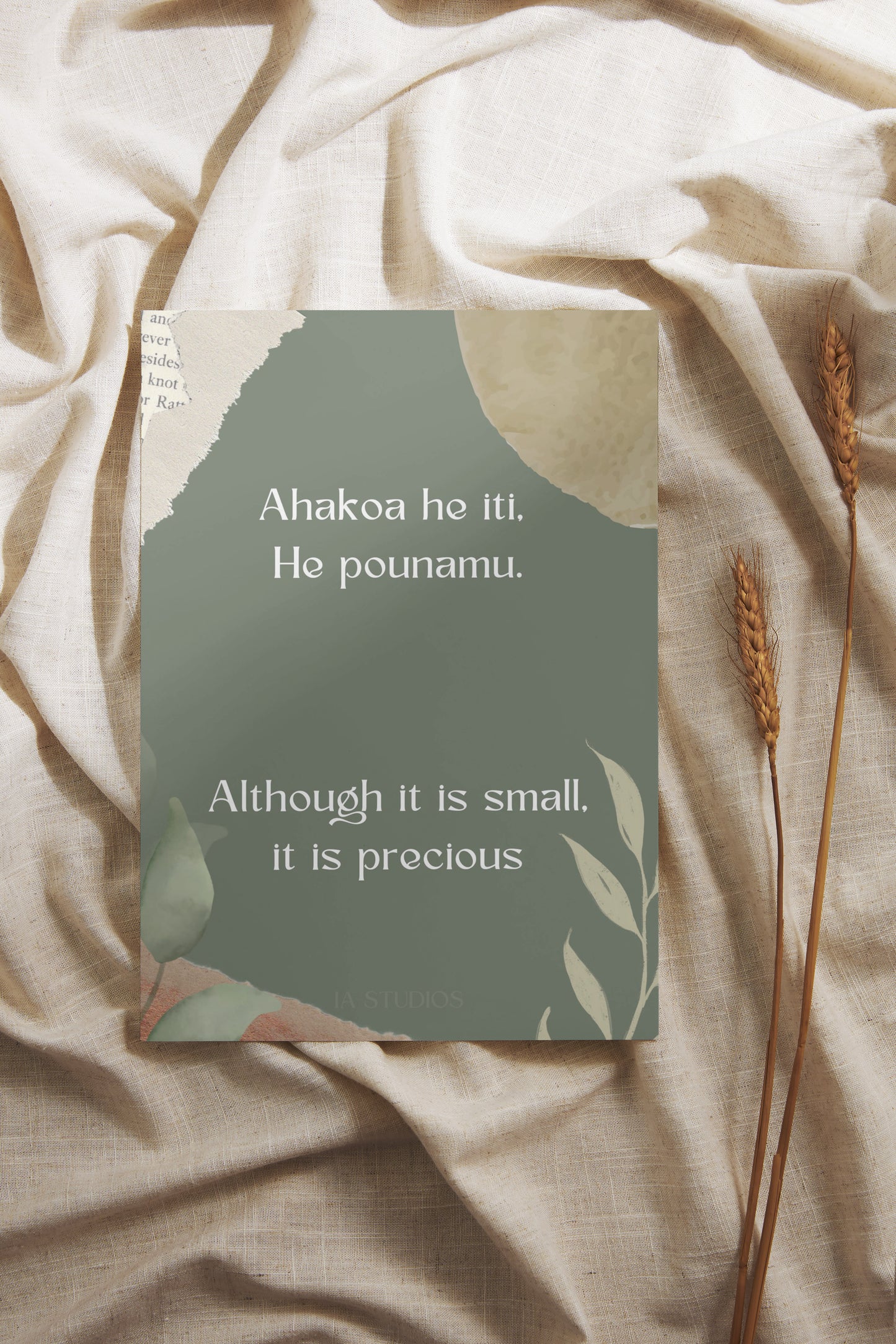 Ahakoa he iti. He pounamu - Whakatauki Digital Download