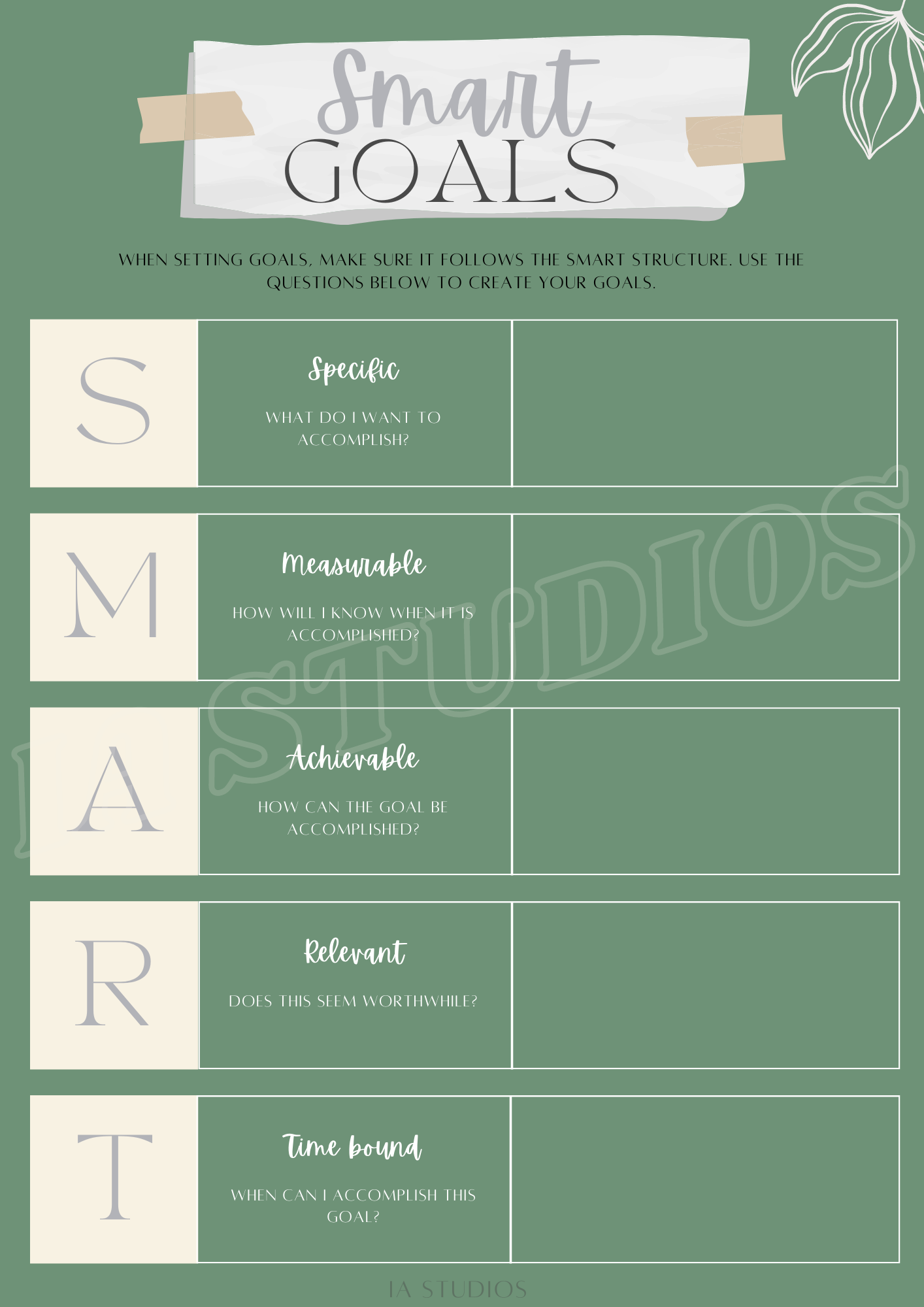 Digital Goal planner - Ia Studios - The Goal Getter Set