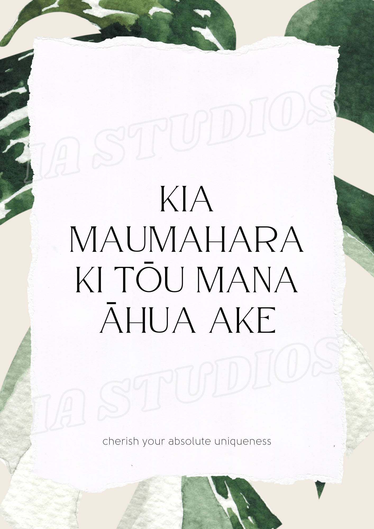 Kia maumahara ki tōu mana āhua ake - Whakatauki - Ia Studios Digital Download