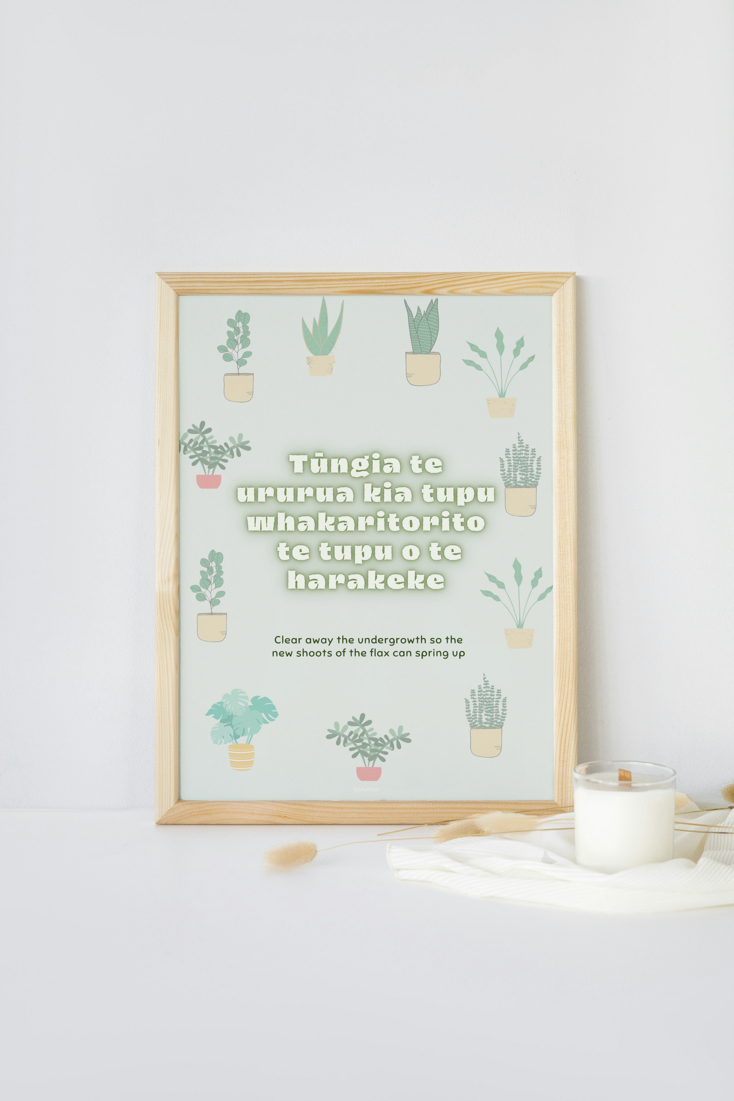 Tūngia te ururua kia tupu whakaritorito te tupu o te harakeke
Clear away the undergrowth so the new shoots of the flax can spring up

Whakatauki Maori Proverb Digital Download Print 