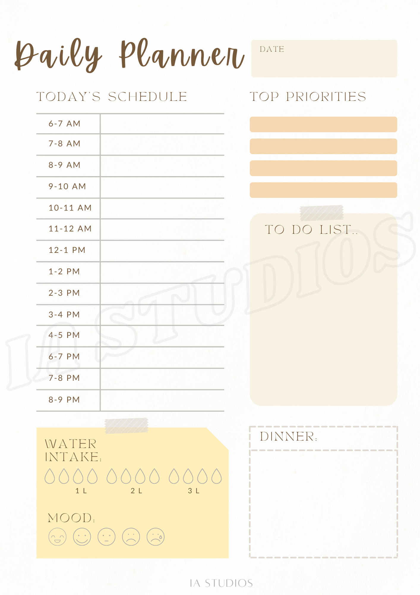 Digital daily planner - Ia Studios - The Goal Getter Set