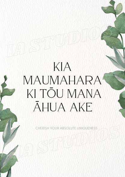 Kia maumahara ki tōu mana āhua ake - Whakatauki - Ia Studios  Physical Print